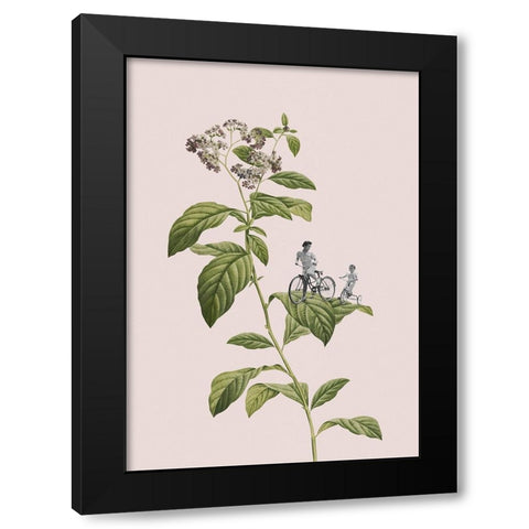 Botanical cycling Black Modern Wood Framed Art Print with Double Matting by Floral Studio, Frida