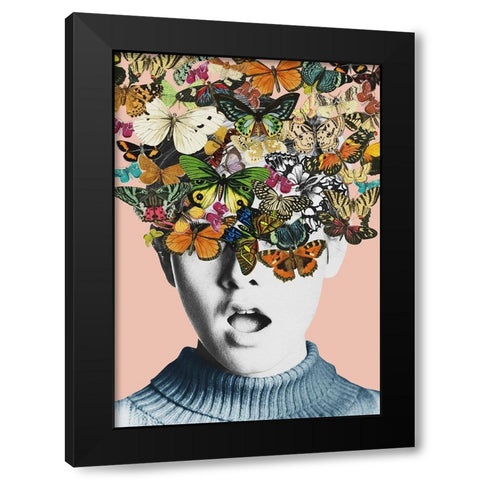 Twiggy surprise Black Modern Wood Framed Art Print by Floral Studio, Frida