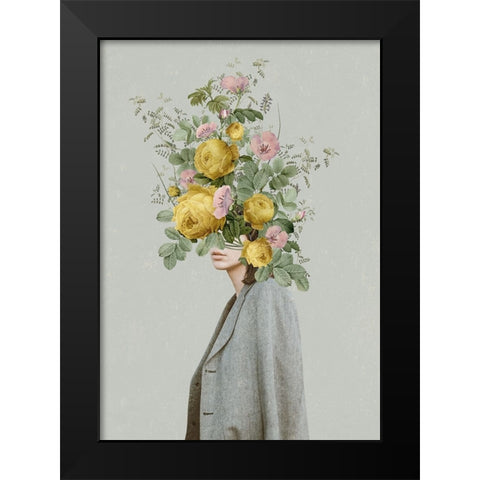 Yellow bouquet Black Modern Wood Framed Art Print by Floral Studio, Frida