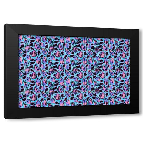Pattern No 142 Black Modern Wood Framed Art Print with Double Matting by Treechild