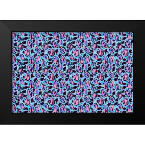 Pattern No 142 Black Modern Wood Framed Art Print by Treechild