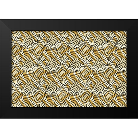 Pattern No 143 Black Modern Wood Framed Art Print by Treechild