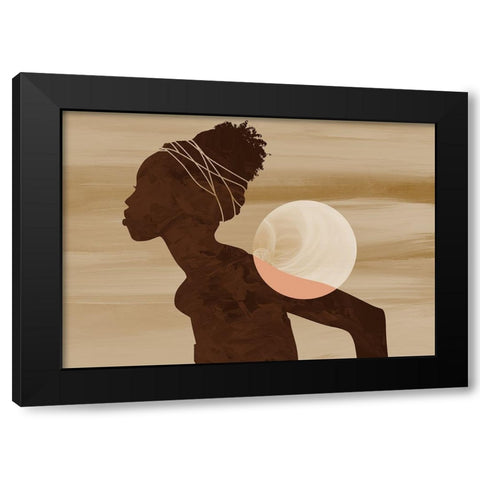 Angolan Moon Black Modern Wood Framed Art Print by Roze, Fadil