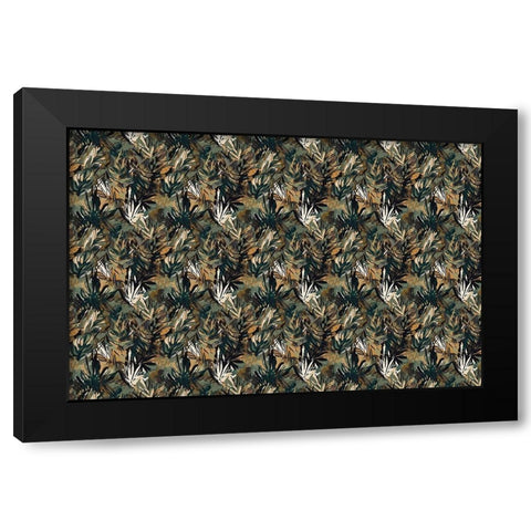 Pattern No 145 Black Modern Wood Framed Art Print with Double Matting by Treechild