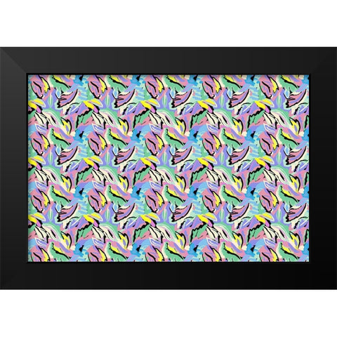 Pattern No 146 Black Modern Wood Framed Art Print by Treechild