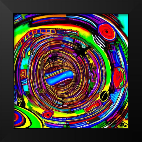 IT2 Black Modern Wood Framed Art Print by Baco, Velibor