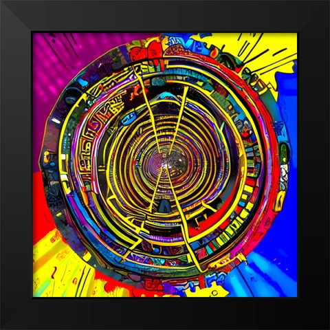 IT3 Black Modern Wood Framed Art Print by Baco, Velibor