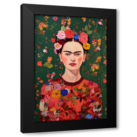 The Love Of Flowers Black Modern Wood Framed Art Print by Treechild