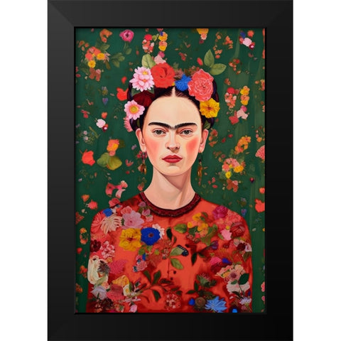 The Love Of Flowers Black Modern Wood Framed Art Print by Treechild