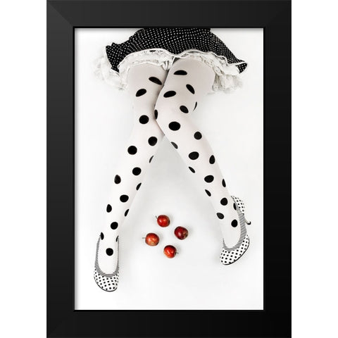 Dotted Black Modern Wood Framed Art Print by Wasilewski, Adam