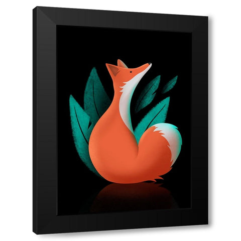 Foxy Trot Black Modern Wood Framed Art Print with Double Matting by Roze, Fadil