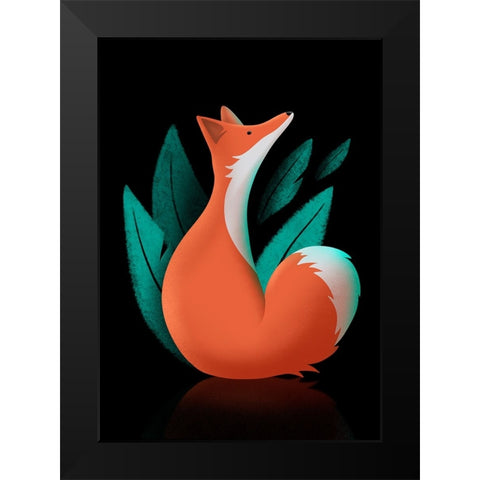 Foxy Trot Black Modern Wood Framed Art Print by Roze, Fadil