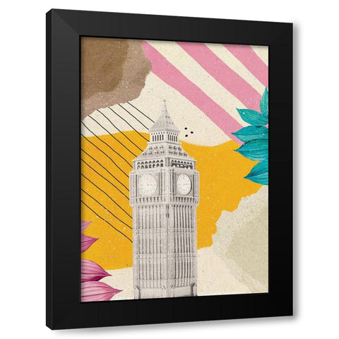 London Vibes Black Modern Wood Framed Art Print by Demir, Aylin