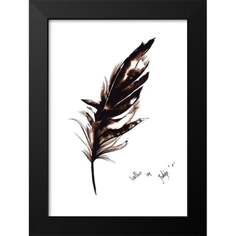 Feather Black Modern Wood Framed Art Print by Belickiene, Julija