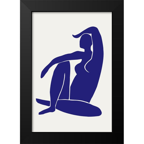 Figure Bleu Black Modern Wood Framed Art Print by Pictufy Studio II