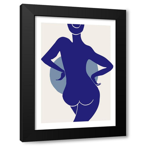 Femme Bleu Black Modern Wood Framed Art Print with Double Matting by Pictufy Studio II