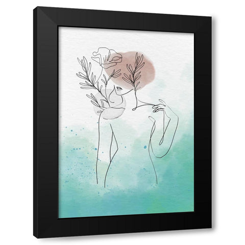 Mentha Black Modern Wood Framed Art Print by Roze, Fadil