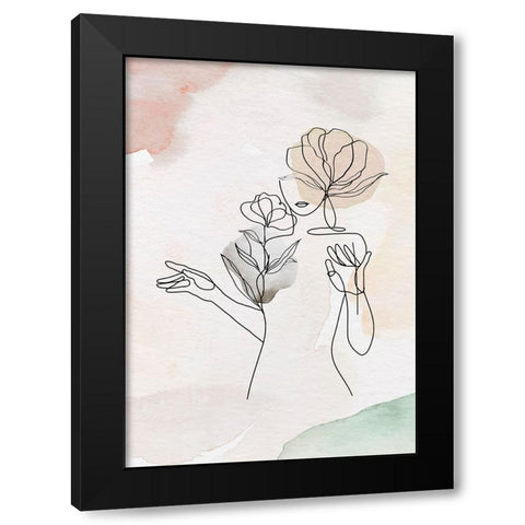 Pulchella Black Modern Wood Framed Art Print by Roze, Fadil