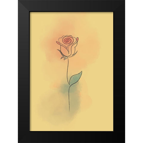 La Rosa Aqua Black Modern Wood Framed Art Print by Roze, Fadil