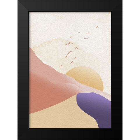 Sunset Mist Black Modern Wood Framed Art Print by Roze, Fadil