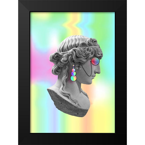 Miron Black Modern Wood Framed Art Print by Roze, Fadil