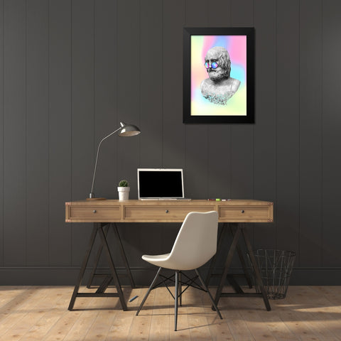 Vangelis Black Modern Wood Framed Art Print by Roze, Fadil