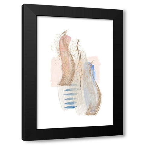 Soft Pink Blue 2 Black Modern Wood Framed Art Print with Double Matting by Ann Moss, Sally