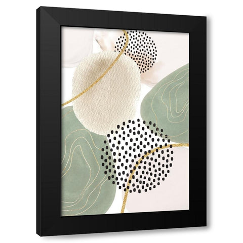 Calm green- 3 Black Modern Wood Framed Art Print with Double Matting by Ann Moss, Sally