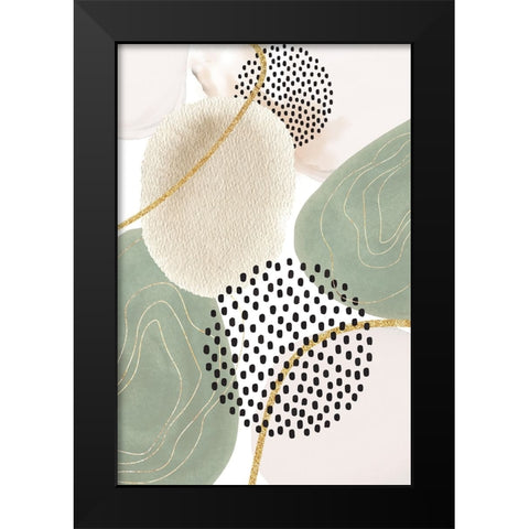 Calm green- 3 Black Modern Wood Framed Art Print by Ann Moss, Sally