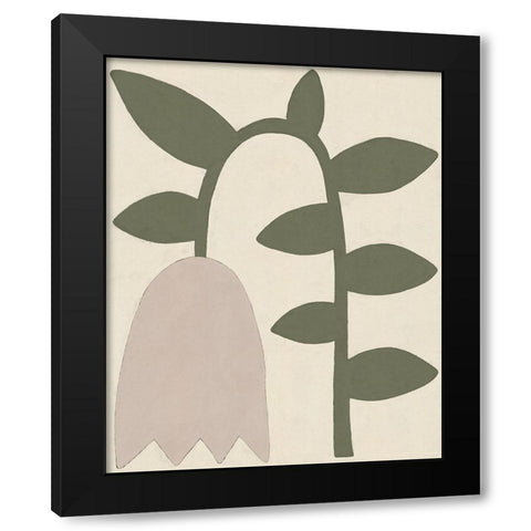 Tulip Black Modern Wood Framed Art Print with Double Matting by Galitsyna, Alisa