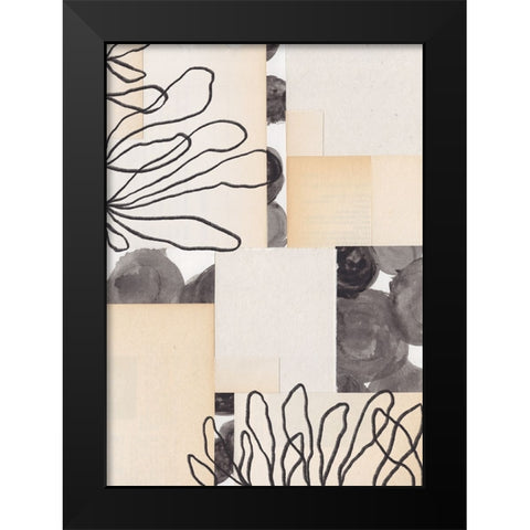 Paper Blocks #1 Black Modern Wood Framed Art Print by Galitsyna, Alisa
