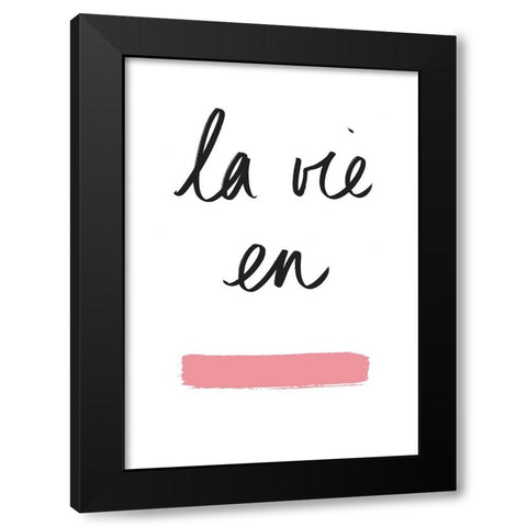 La Vie En Rose Black Modern Wood Framed Art Print by Bodart, Florent