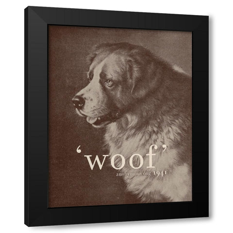 Famous Quote Dog Black Modern Wood Framed Art Print by Bodart, Florent