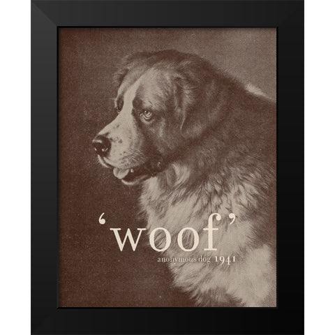 Famous Quote Dog Black Modern Wood Framed Art Print by Bodart, Florent