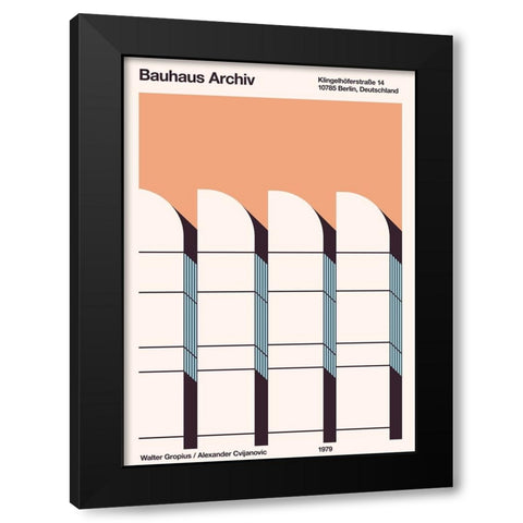 Bauhaus Archiv Black Modern Wood Framed Art Print by Bodart, Florent
