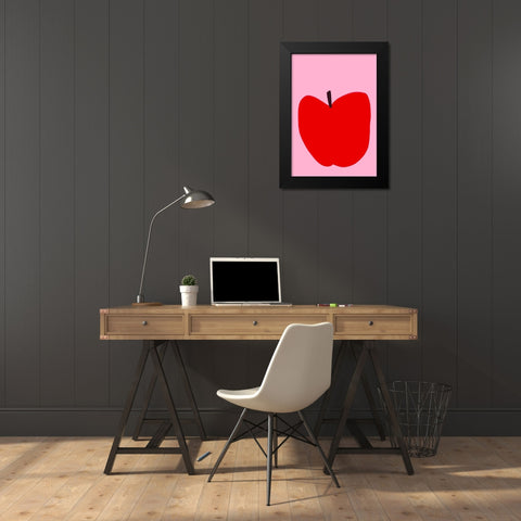 Apple Black Modern Wood Framed Art Print by Fritsch, Athene