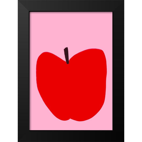 Apple Black Modern Wood Framed Art Print by Fritsch, Athene