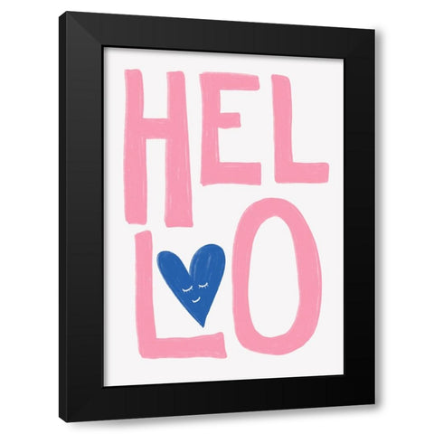 Hello Black Modern Wood Framed Art Print by Fritsch, Athene
