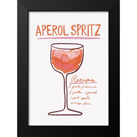 Aperol Spritz Black Modern Wood Framed Art Print by Fritsch, Athene