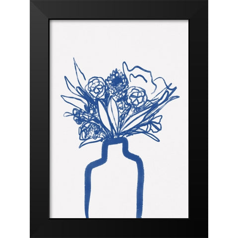 Flowers in a Vase Black Modern Wood Framed Art Print by Fritsch, Athene