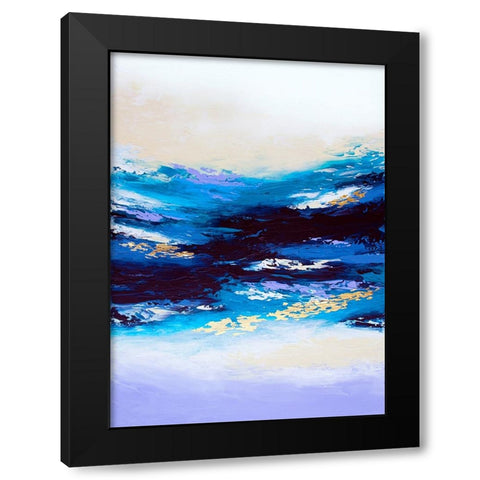 Abstract Sunset 2 Black Modern Wood Framed Art Print by Storms, Alyson