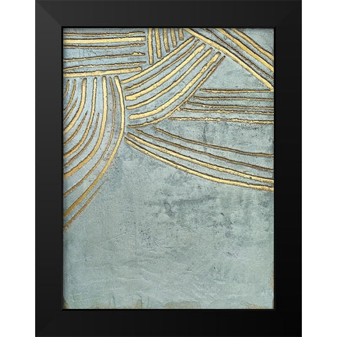 Ancient Gold Sun Black Modern Wood Framed Art Print by Storms, Alyson