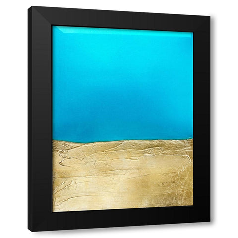 Azure Gold Black Modern Wood Framed Art Print by Storms, Alyson