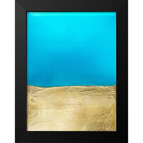 Azure Gold Black Modern Wood Framed Art Print by Storms, Alyson