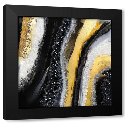 Black Agate Black Modern Wood Framed Art Print by Storms, Alyson