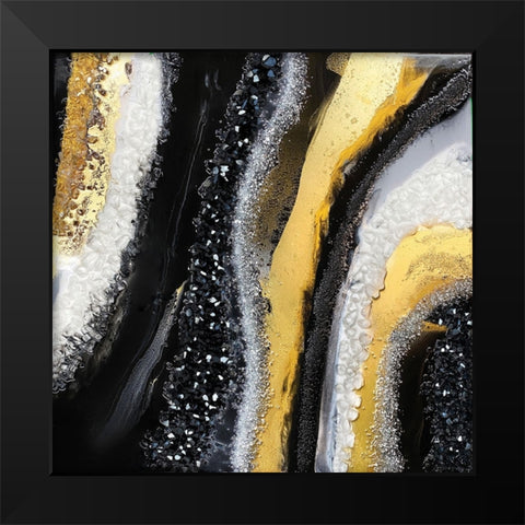 Black Agate Black Modern Wood Framed Art Print by Storms, Alyson