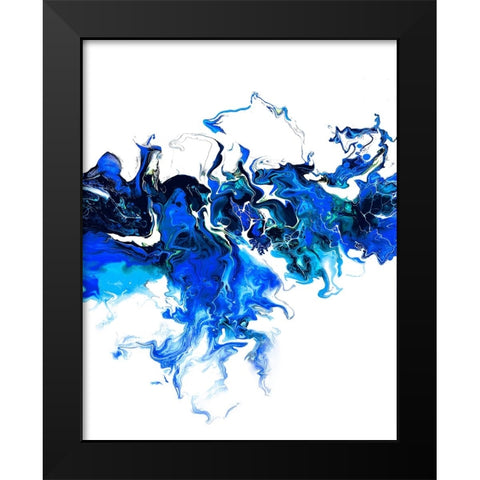 Colorful White Wave 2 Black Modern Wood Framed Art Print by Storms, Alyson