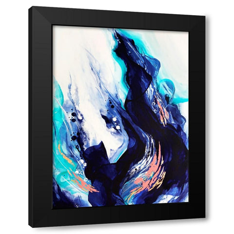 Crashing Wave Black Modern Wood Framed Art Print with Double Matting by Storms, Alyson