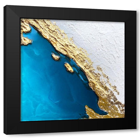 Frozen Golden Ocean 2 Black Modern Wood Framed Art Print with Double Matting by Storms, Alyson