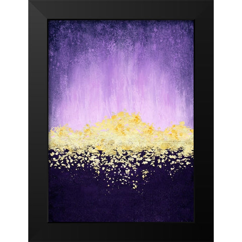 Golden Dawn Purple Black Modern Wood Framed Art Print by Storms, Alyson